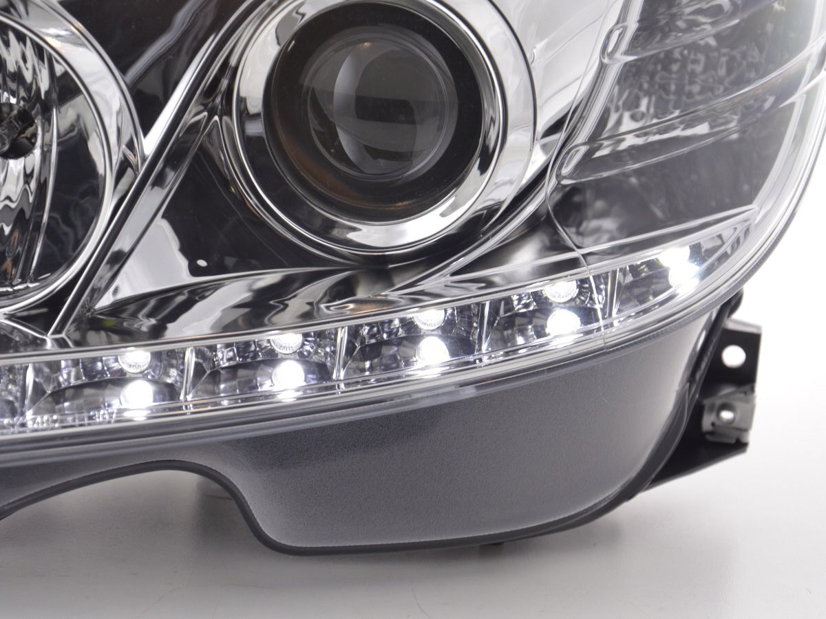 Scheinwerfer Set Daylight LED TFL-Optik Mercedes C-Klasse W204 07-10 chrom Scheinwerfer Set Daylight LED TFL-Optik Mercedes C-Klasse W204 07-10 chrom